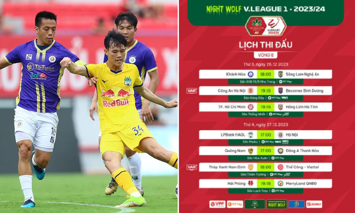 Lịch thi đấu V-League vòng 8: HAGL vs Hà Nội | Nam Định vs Viettel