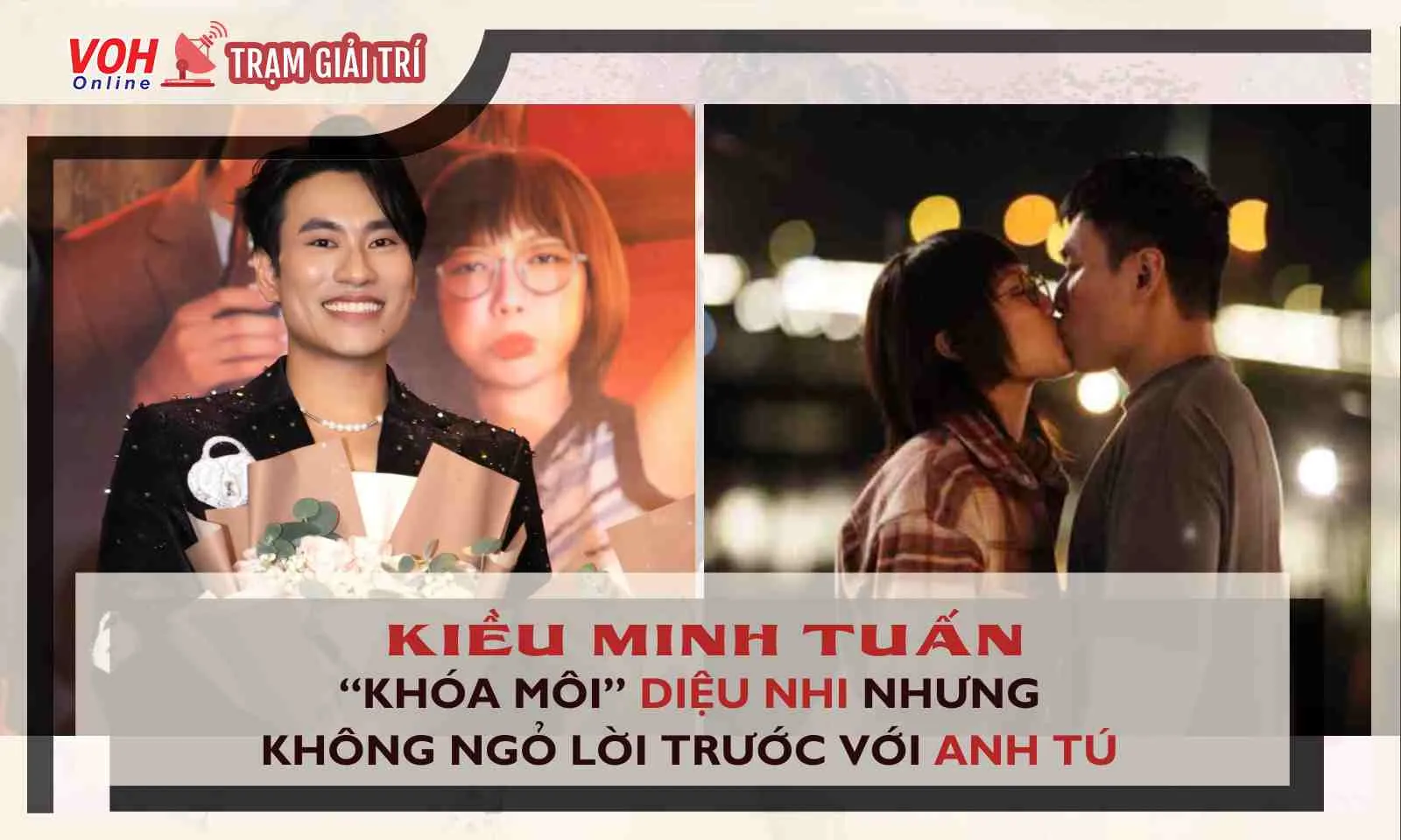 Kiều Minh Tuấn không đánh tiếng với chồng Diệu Nhi trước cảnh khóa môi