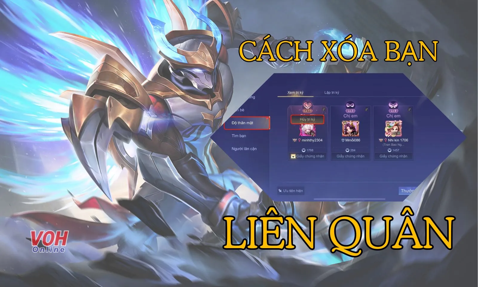 Cách xóa bạn bè hệ thống trong liên quân nhanh gọn trong vài thao tác