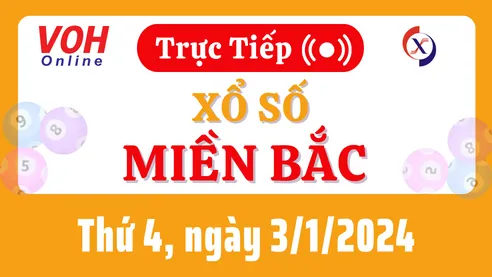 XSMB 3/1, Trực tiếp xổ số miền Bắc thứ 4 ngày 3/1/2024