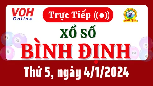 XSBDI 4/1 - Kết quả xổ số Bình Định hôm nay thứ 5 ngày 4/1/2024