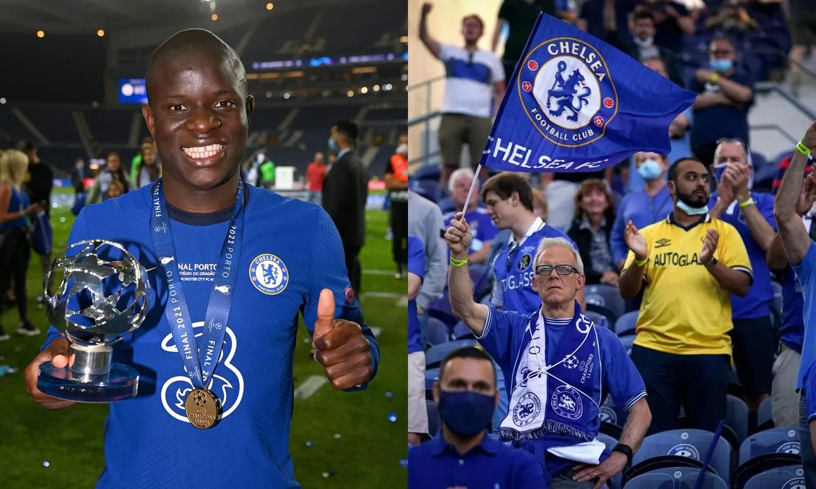 Rời Chelsea, Kante vẫn được CĐV trao tặng món quà ý nghĩa trên SVĐ Stamford Bridge