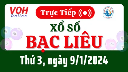 XSBL 9/1 - Kết quả xổ số Bạc Liêu hôm nay thứ 3 ngày 9/1/2024