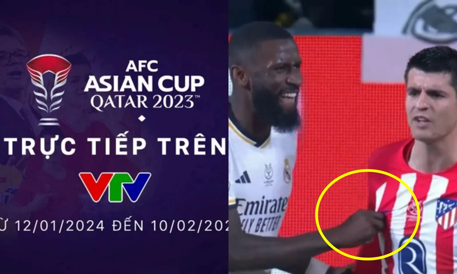 Tin bóng đá mới nhất: VTV công bố phát sóng Asian Cup 2023 | Rudiger sàm sỡ Morata