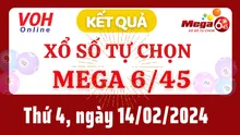 Vietlott MEGA 645 14/2 - Kết quả xổ số Vietlott hôm nay thứ 4 14/2/2024