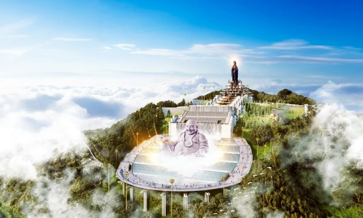 Sắp khai quang tượng Phật Di lặc khổng lồ trên núi Bà Đen