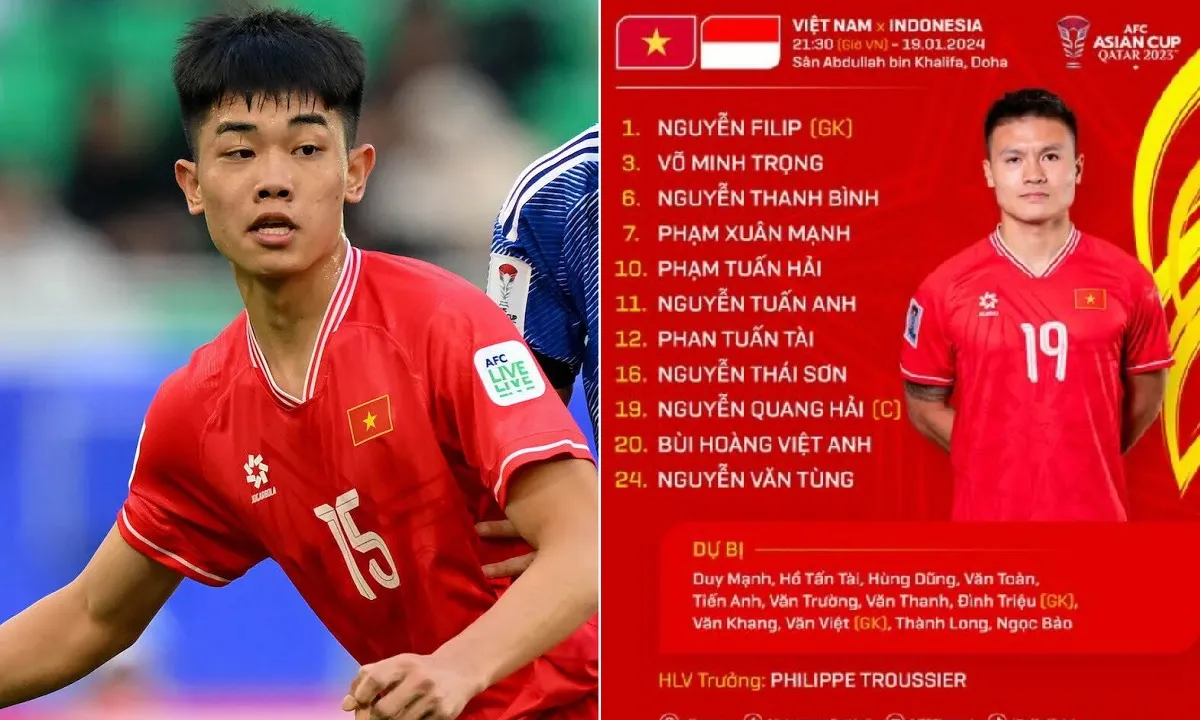 Đội hình tuyển Việt Nam đấu Indonesia: Đình Bắc không được đăng ký, Quang Hải xuất trận