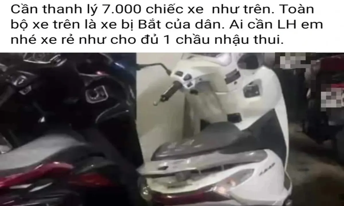 Xác minh clip livestream bán thanh lý 7.000 xe trong bãi xe vi phạm của CSGT