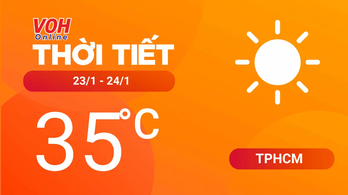 Thời tiết TPHCM 23/1 - 24/1: Nắng sớm, nhiệt độ cao nhất 35 độ C