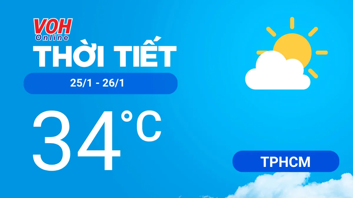Thời tiết TPHCM 25/1 - 26/1: Trời nắng nhẹ, tối có trăng rằm