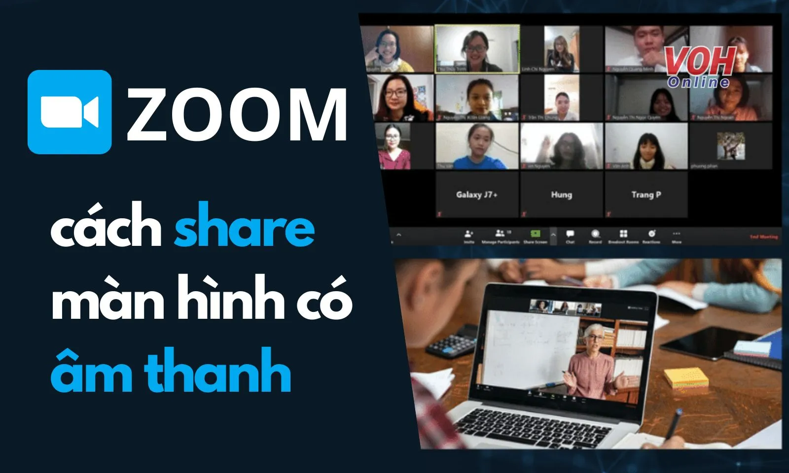 Cách share màn hình Zoom có âm thanh trên điện thoại undefined máy tính