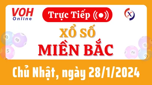 XSMB 28/1, Trực tiếp xổ số miền Bắc chủ nhật ngày 28/1/2024