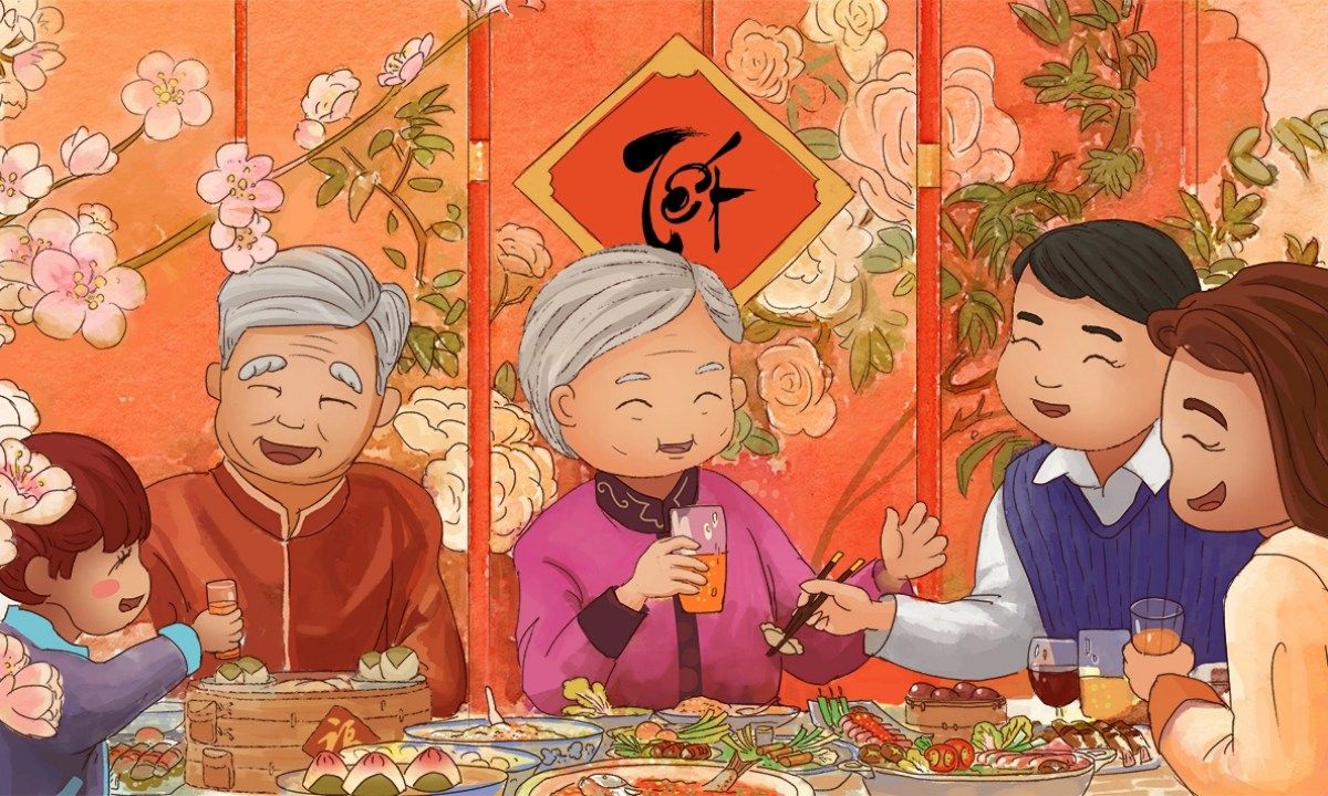 Bình yên đêm giao thừa bên cạnh mẹ cha