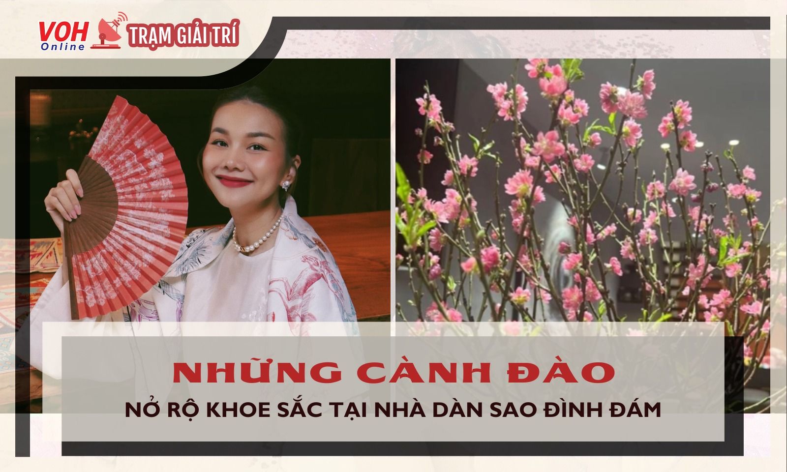 Sao Việt trang trí hoa đào ngày Tết: Thanh Hằng chơi đào cỡ lớn, Diệu Nhi - Anh Tú cũng nhập hội
