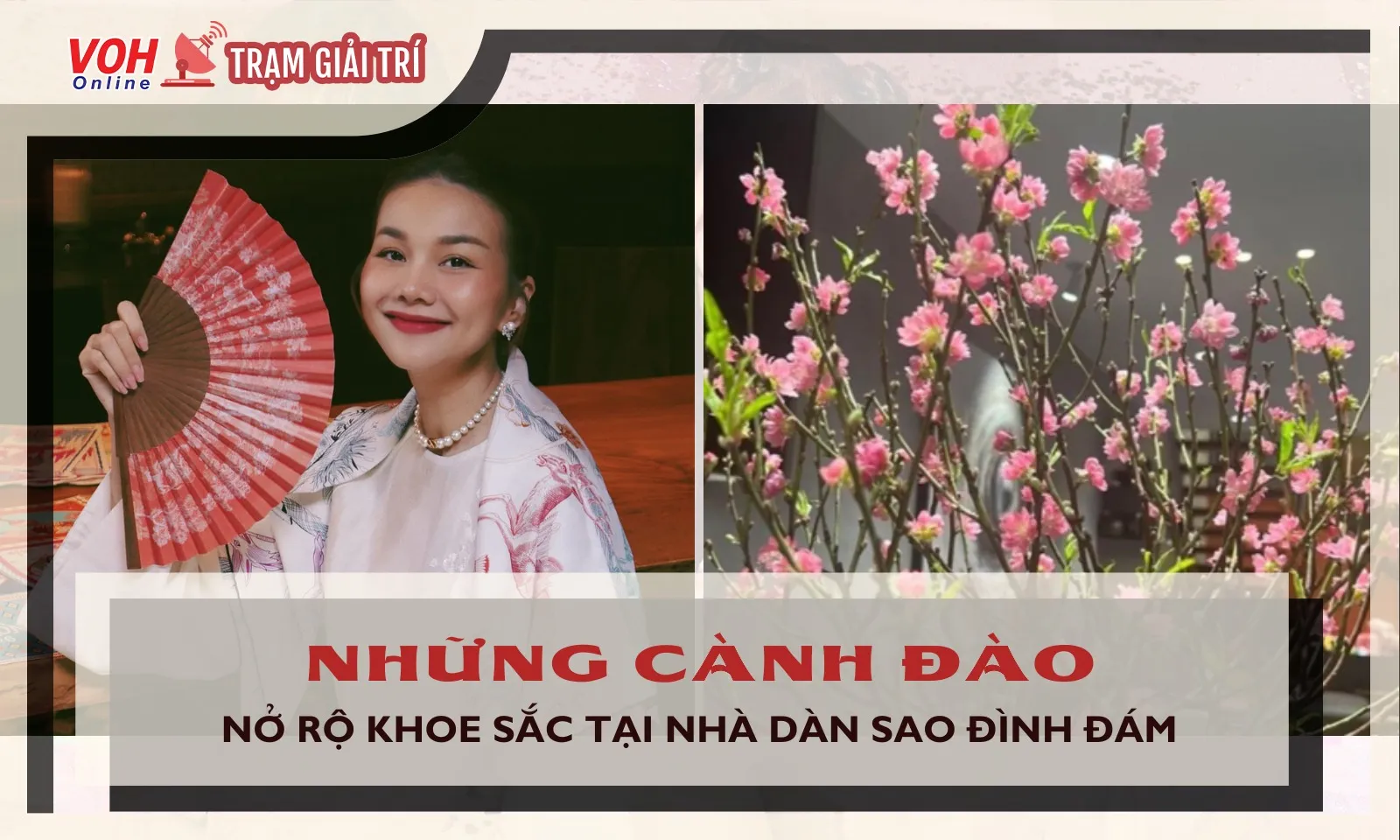 Sao Việt trang trí hoa đào ngày Tết: Thanh Hằng chơi đào cỡ lớn, Diệu Nhi - Anh Tú cũng nhập hội