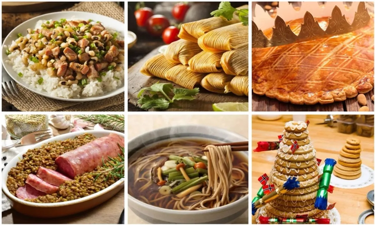 Các món ăn đem lại may mắn dịp năm mới ở các nước