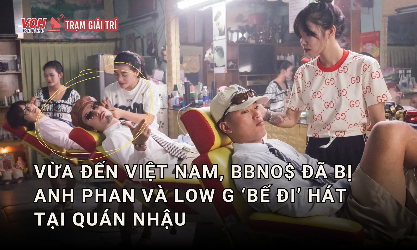 Vừa đến Việt Nam, bbno$ đã bị Anh Phan và Low G ‘bế đi’ hát tại quán nhậu