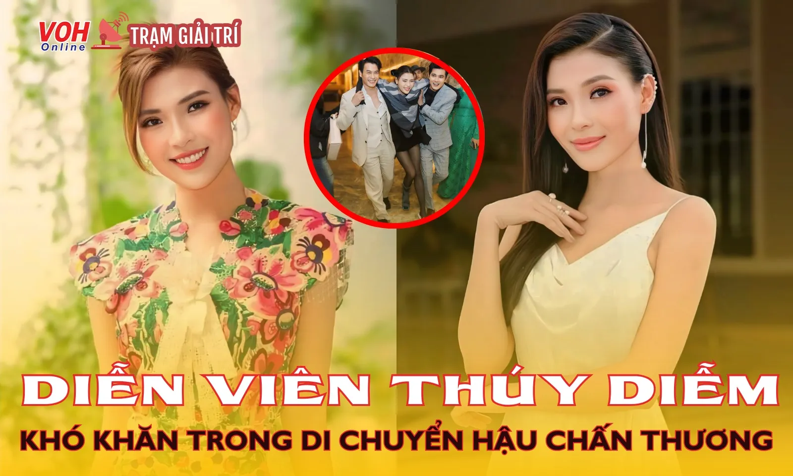 Diễn viên Thúy Diễm di chuyển khó khăn hậu chấn thương