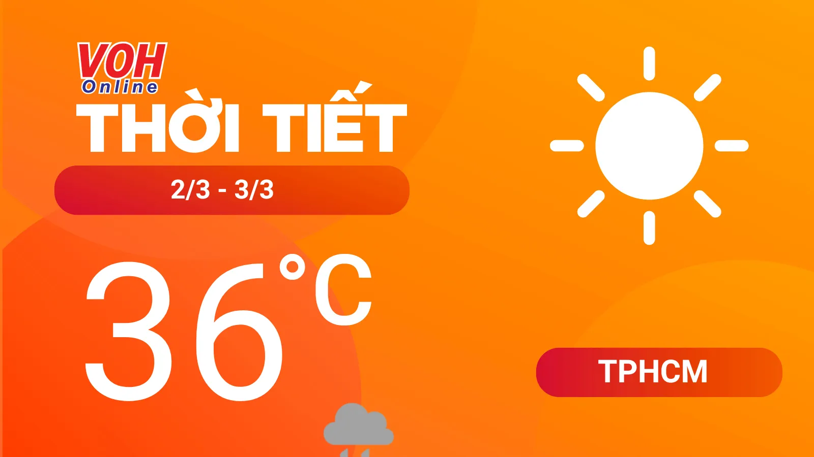 Thời tiết TPHCM 2/3 - 3/3: trời nhiều nắng, không mưa