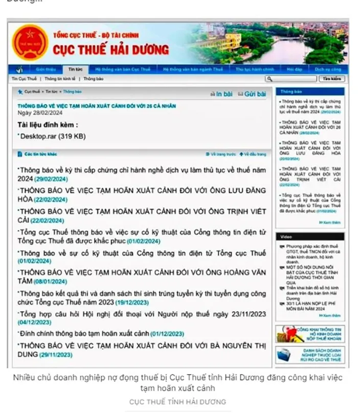 Đề nghị hoãn xuất cảnh 28 giám đốc doanh nghiệp nợ thuế