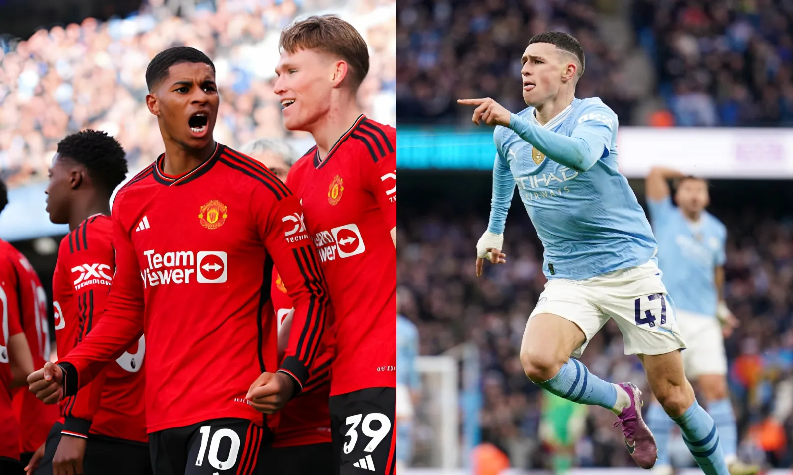 Rashford gọi và Foden trả lời, Man City lội ngược dòng bóp nghẹt MU