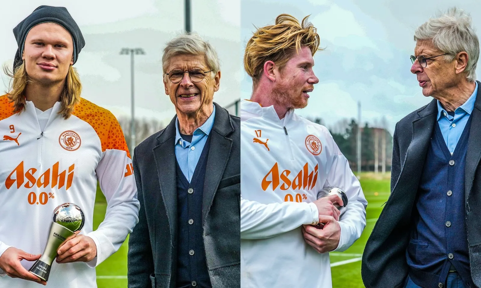 Wenger đến đại bản doanh Man City, trao tận tay Haaland và De Bruyne giải thưởng lớn