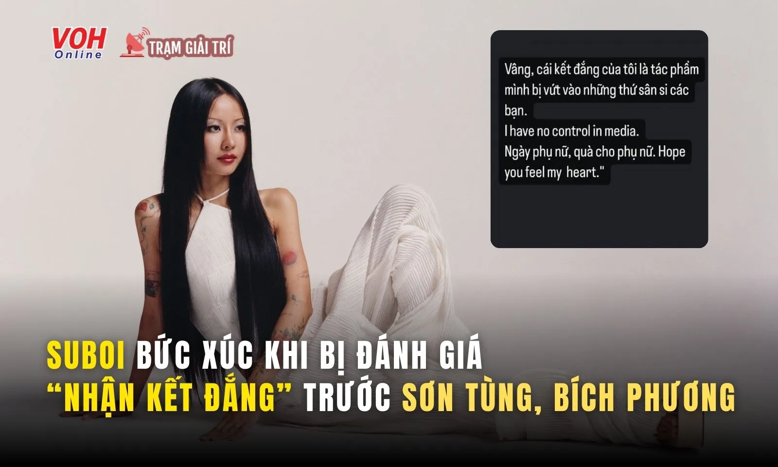 Suboi nói gì khi bị đánh giá “nhận kết đắng” trước Sơn Tùng, Bích Phương?