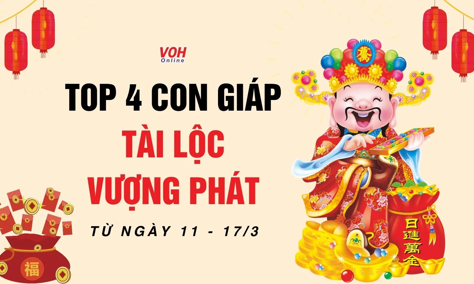 Top 4 con giáp may mắn đủ đường, tài lộc vượng phát trong tuần mới (từ ngày 11 - 17/3)