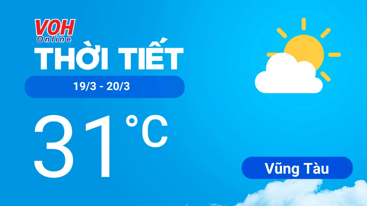 Thời tiết Vũng Tàu 19/3 - 20/3: Mây thay đổi, lượng UV ở mức 7