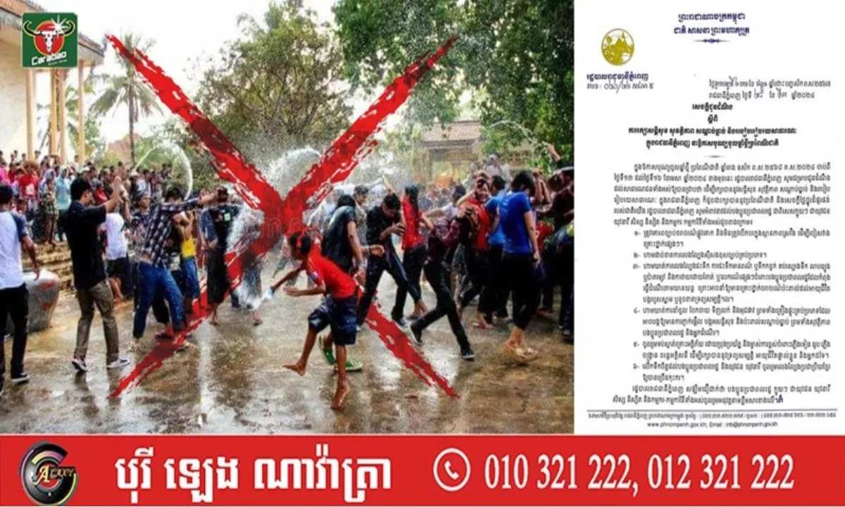 Campuchia cấm té nước, đốt pháo, … nhân dịp tết cổ truyền sắp tới