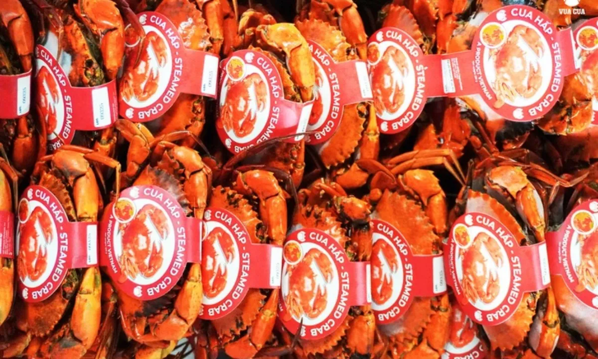 Lên kệ tại siêu thị Mỹ, cua gạch Cà Mau có giá hơn 500 ngàn/con